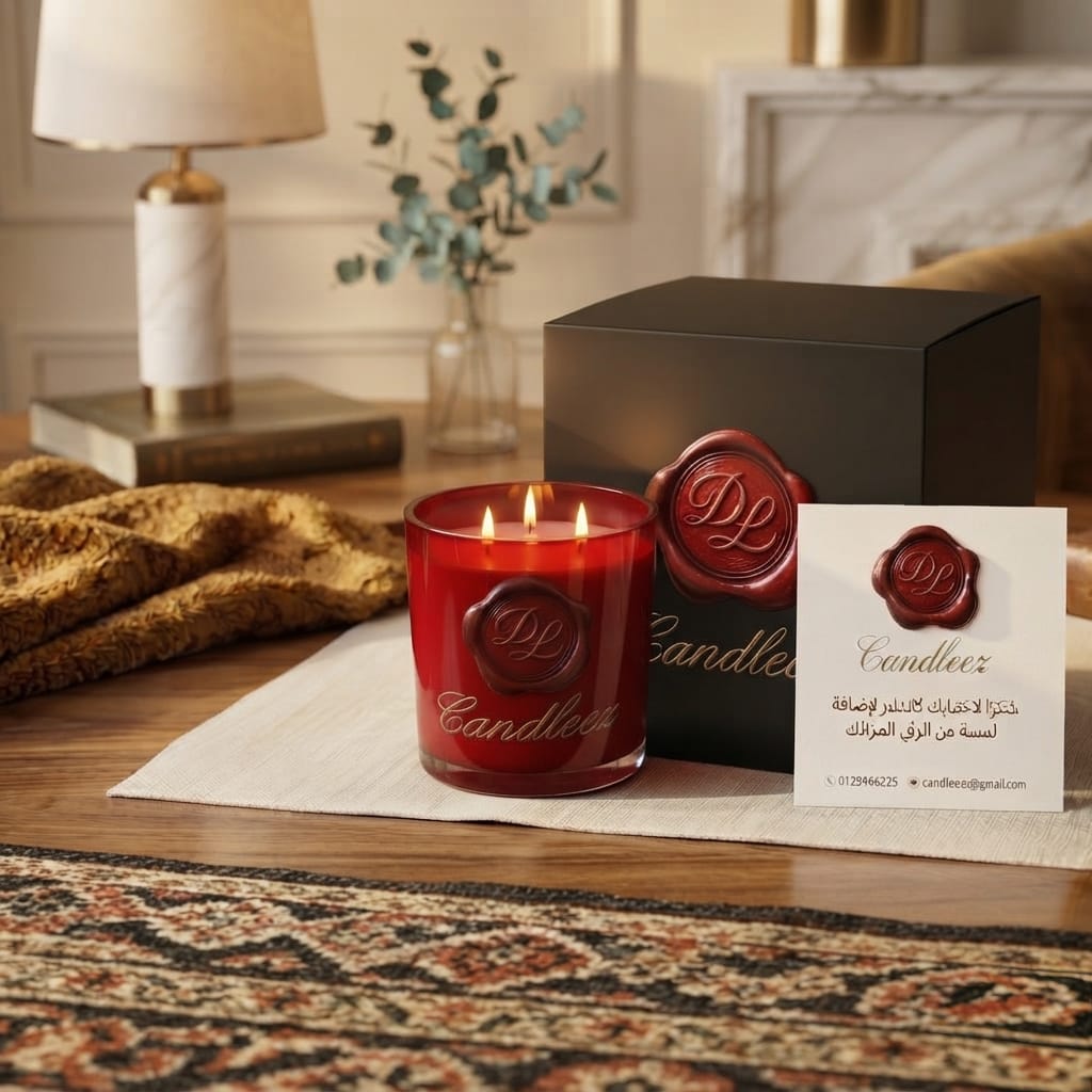 شمعة Rosso Nobile Elite الحمراء مع العبوة الفاخرة من Candlez